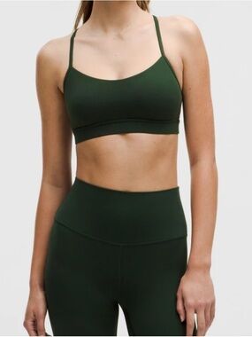 lululemon athletica Dark Green Strappy Seamless Sports Bra
